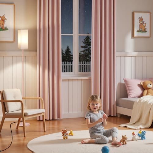 Image of Floor Lamp, Pole Lamp with Foot Switch, Modern Standing Lamp Shade, Minimalist Freestanding Lamp (Bulb Not Included), for Living Room, Bedroom Office ETL Listed, Pink and White PCW07LD05