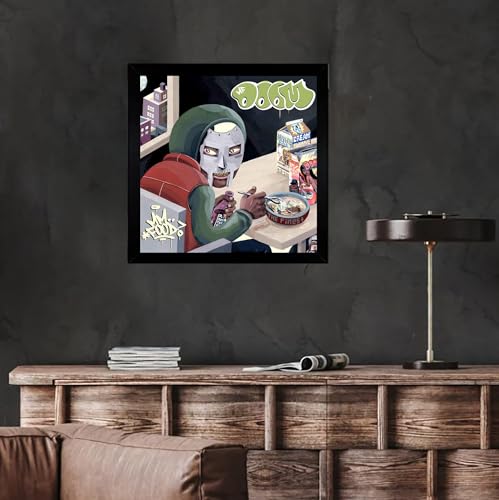 Image of MF Doom, Mm...Food Album cover, poster, wall art. Print or Fully Framed Available. Actual size of original Vinyl Covers. (Framed)