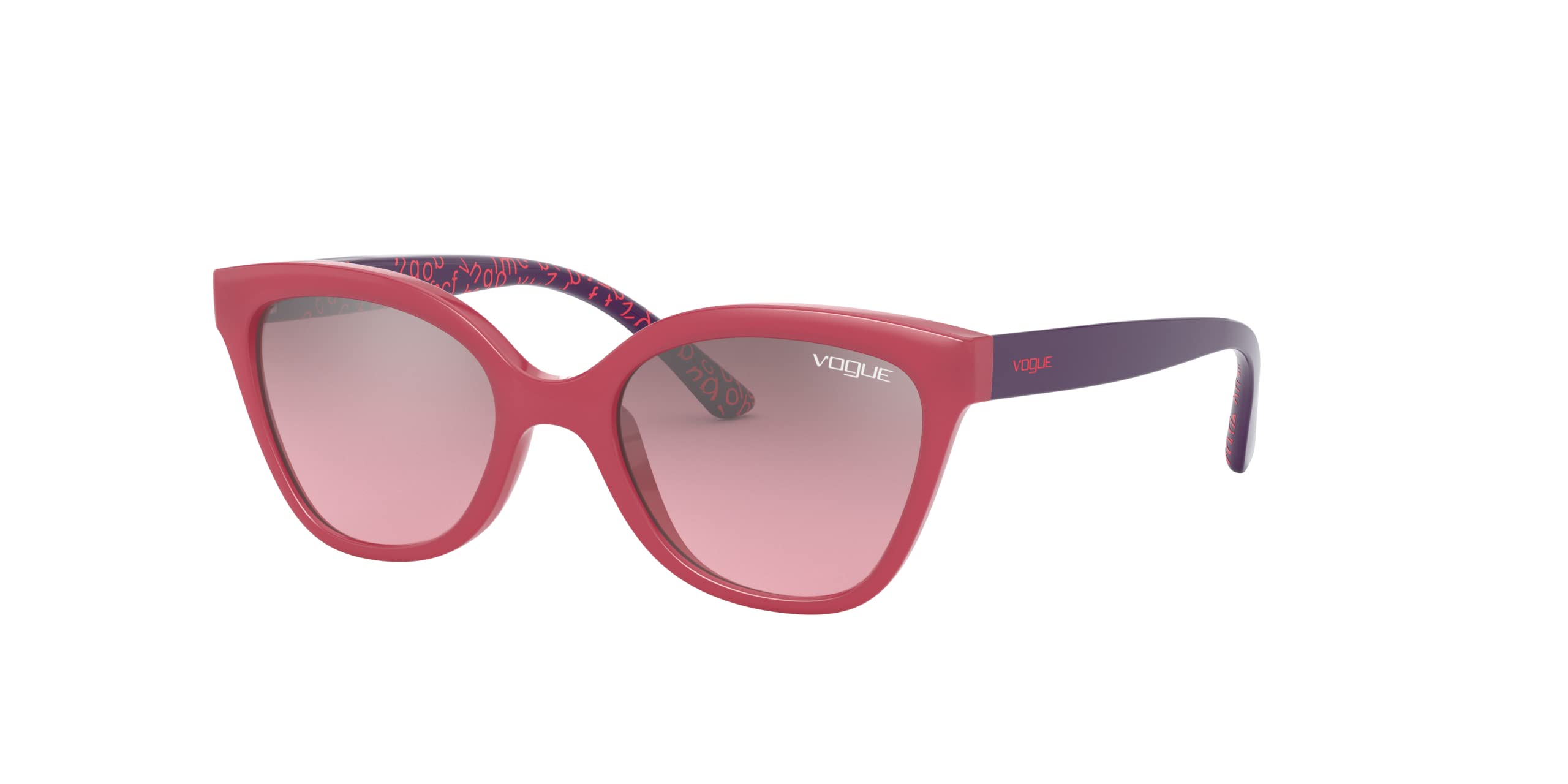 Vogue Eyewear Child Sunglasses Top Opal Pink Frame, Violet Mirror Silver Gradient Lenses, 45MM