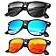 B02-(3 Pack) Glossy Black Frame Black / Blue / Orange B02-(3 Pack) Glossy Black Frame Black / Blue / Orange