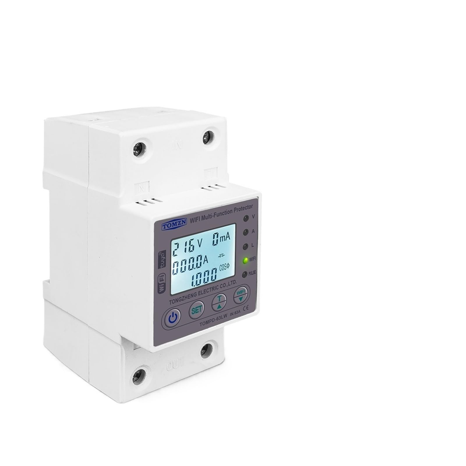 Compteur de kilowattheure 1P+N pour la gestion de recharge de véhicule