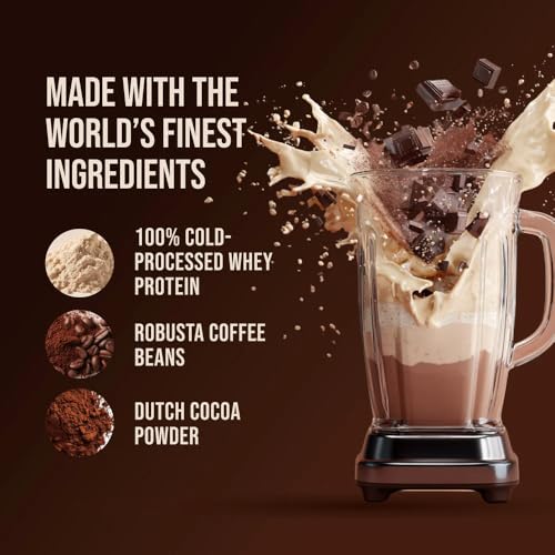 Image of FUELLED Chocolate Mocha Whey Protein Powder, 24g Protein, 5g BCAAs, (2 kg, 60 Servings), Post Workout Recovery Supplement, Gluten Free