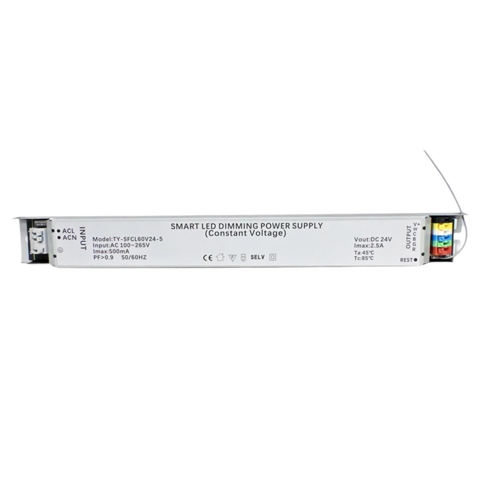 Sterownik LED RGBCCT z funkcją ściemniania 60 W, zasilacz DC 24 V, współpracuje z aplikacją Tuya Smart Life Wi-Fi do taśm LED RGBCCT COB.(ZIGBEE LED DRIVER)