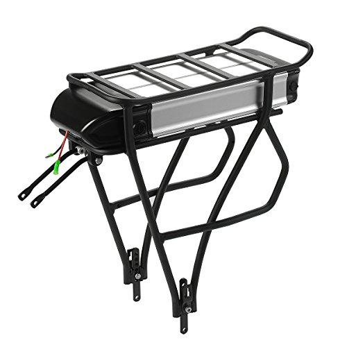 SEASON E-Bike Pedelec Gepäckträger Akku 36V 13Ah 481Wh mit 2A Ladegerät, für Fahrrad 26" - 28", passend für 36V 250W/350W/500W Motoren, mehr Zum Umbau geeignet