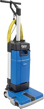 Clarke 107408161 Model MA10 12E Complete Upright Scrubber, 0.94 hp Motor, 2100 RPM Brush Speed, 12.2-inch Cleaning Width, Low Profile, Brush/Vac Motor on/off and Water on/off Controls