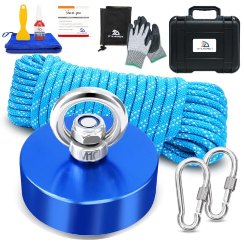 Kit Completo de Pesca con Imán 360 grados DTLHCNCT 1200LB con Cuerda de 65Ft