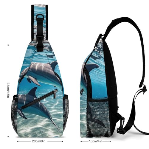 Mochila de hombro cómoda con delfines para evitar dolores de espalda 2