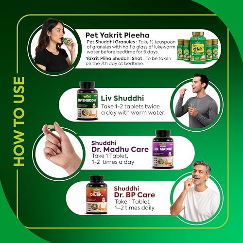 Image of Jeena Sikho Pet Yakrit Pleeha Shuddhi kit | Pet Yakrit Pleeha, Dr. Liver Ds, BP Care & Madhu Care | Gut, Liver & Blood Pressure Support Supplement | Herbal Diabetes Tablets