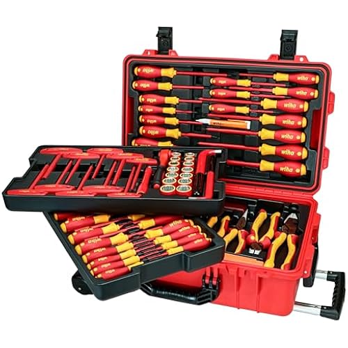 Wiha 32800 Insulated Electrician Tool Set, 80-Piece VDE Screwdriver, Pliers