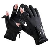 Winglosアウトドアグローブ 防寒手袋【あったか裏起毛】 スマホ対応 撥水加工 スポーツグローブ バイクグ 防寒 夜間活動 保温 手袋 厚手 裏起毛 防水 防風 滑り止め 紛失防止結び付け 登山 サイクリンググ 釣り スキー 通勤 通学 作業 冬用 男女兼用 フリーサイズ ブラック