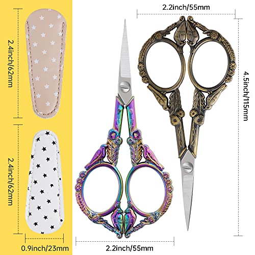 Glexal Small Embroidery Scissors With Cover -Cute And Comfortable Handles With Sturdy And Sharp Tips For Precise Cutting, Perfect Size For Keeping In Your Sewing And Craft Supplies Kit (Rainbow)… #TOP5