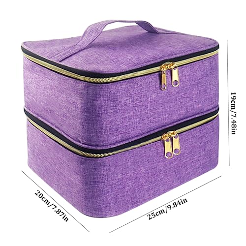 Boîte à couture violette à 2 couches : grand sac de rangement