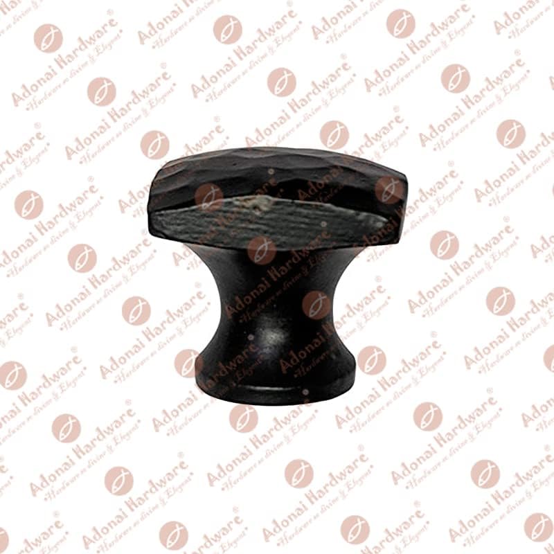 Adonai Hardware "Ahio Antique Cast Iron Cabinet Knob (Supplied as 30 Pieces per Pack) - Black Powder Coated