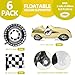 Deermon All-In-1 Racing Car Themed 1st Baby Shower Balloons, Yellow Fast Speedy Race Car Hot Wheels Tire Checkered Black and White Flag Balloon For Birthday Retro Racing Party Decorations Supplies