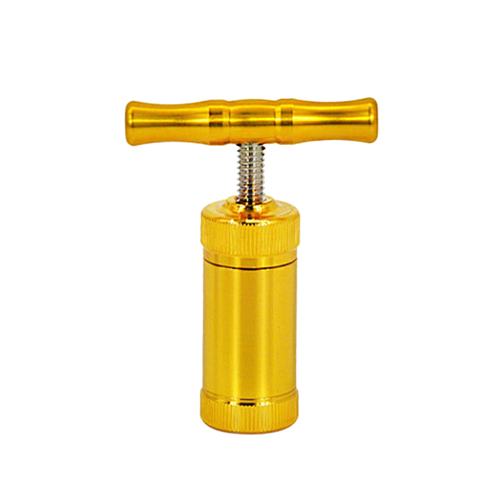 Pollen Press Tool T Shape Metal Spice Crusher Kief Press Tobacco Presser Pollen Presser Hand Tool for Pressing and Crushing Herb, Spice,Tobacco (Gold)