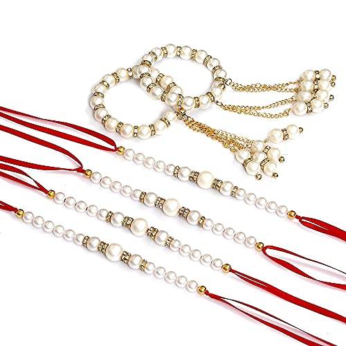 KRISHA KRAFTS Bella Combo di 4 MotiLadi Rakhi &