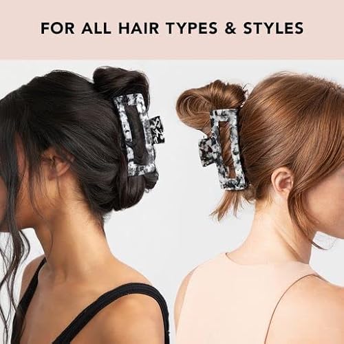 Kitsch Recycled Plastic Large Claw Clip - Big Open Shape Hair Clips For Women | Large Hair Claw Clips & Jaw Clips| Big Claw Clips For Thick Hair | Claw Hair Clips For Girls (1Pc, Black) #TOP4