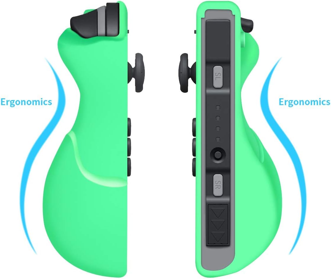 Case for Nintendo Switch Joy Con, Unionup Joycon Grip Cover for Animal Crossing New Horizons, Protective Skin Shell in Soft Silicone with Anti-Scratch and Non-Slip for Controller (Blue & Green)
