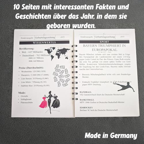 the lazy panda card company Das Jahr, das 1975 war - Karte Buch zum 50. Geburtstag mit Details zum Geburtsjahr Geburtstagskarte (-1975)
