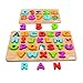 Chuckle & Roar - 2 Pack ABCs and 123s Wooden Puzzle - Fun and Educational Wooden Puzzle for Kids - Develops Fine Motor Skills - 26 ABCs, and 10 123s-Piece Puzzle