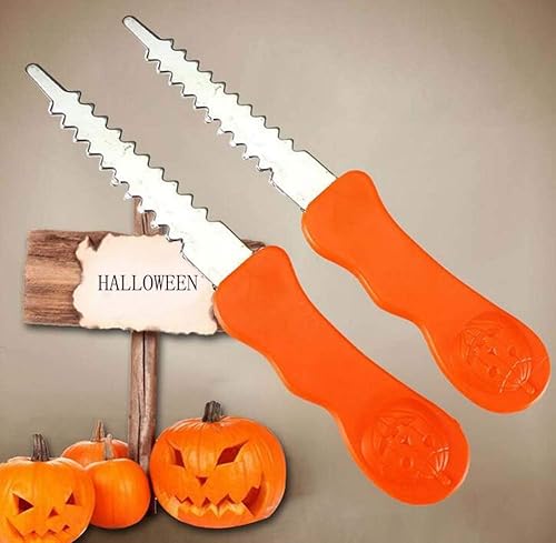 Miniatura 4 de QHZHANG Kit de tallado de calabaza para niños pequeños Halloween linterna cara patrón herramientas (naranja)