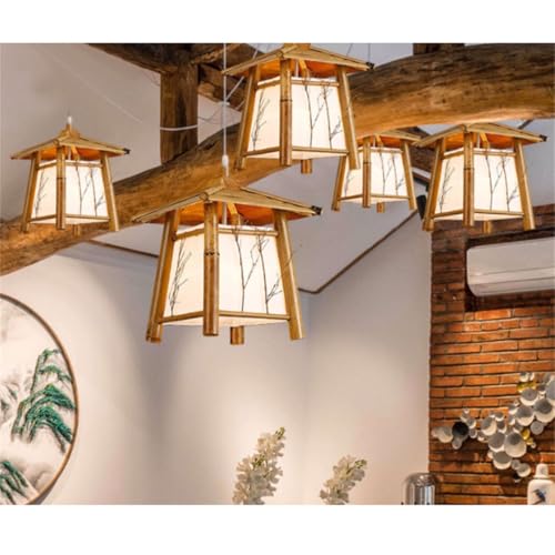 Luz colgante de cesta de madera para restaurante con luminaria costera ajustable 4