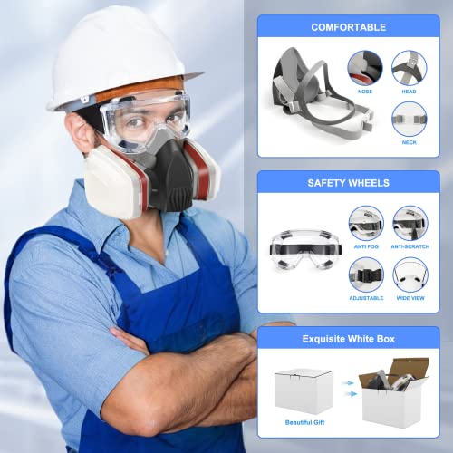 Respirator Mask,Dust Mask,Safety Dust Face Cover,Face Cover For Painting,Adjustable Headrest For Good Fit And Comfort #TOP2