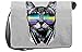 Produktbild Lässige Umhängetasche mit cooler Katze - DJ Cat mit Kopfhörer - Schultertasche, Tasche für Schule, Beruf, Urlaub, Freizeit