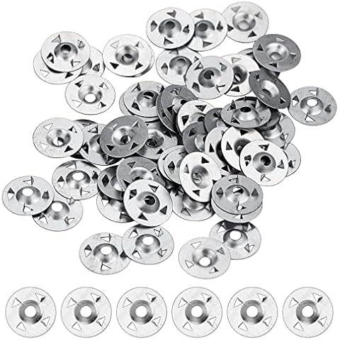 200 Pcs Easy Fix Washers 28mm Diameter Tile Backer Board Fixing Washers 4-Claw Washers Nail Gaskets for Gypsum Board Extruded Plate Insulation Thermoboard Cover