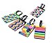 yueton 5pcs Colorful Tetris Pattern Rubber ID Tags Business Card Holder for Luggage Baggage Travel Identifier, Suitcase Label