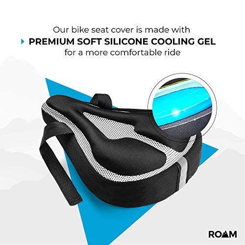 Roam - Seat Cushion Cover - Comfort Gel Pad for Mountain, Exercise & Road Bikes - Waterproof Protection for Men & Women - Black