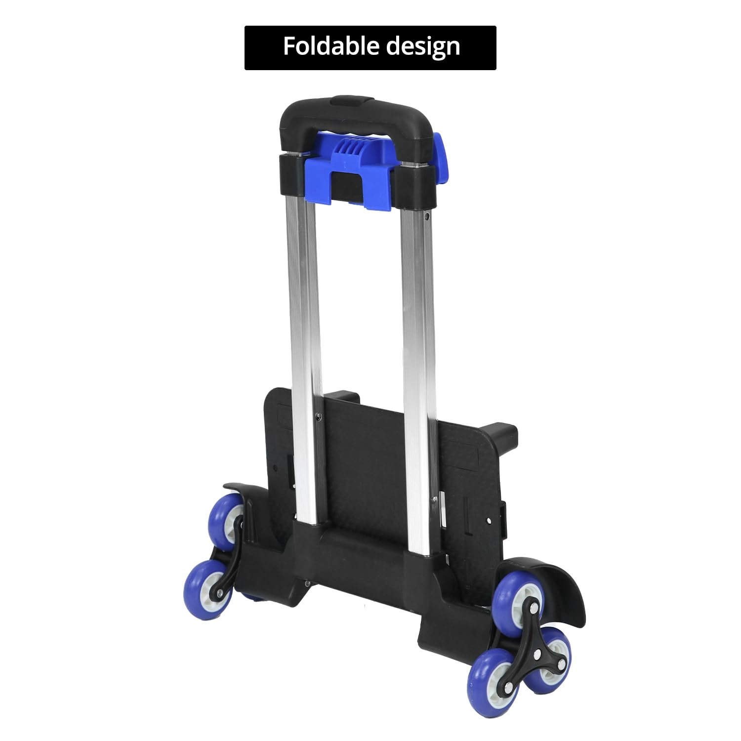 QWORK Trolley per zaino a 6 ruote, trolley pieghevole in lega di alluminio