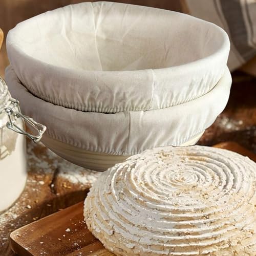 2 Stk Leinentuch Brot Backen Bäckerleinen Oval,Leineneinsatz für Brot Gärkörbchen,Teigtuch Strudeltuch Gärtuch,Gärhaube Backtuch,Gärfolie Teig zum Abdecken,Gärkorb Brotbacken,Brotbackzubehör für Brot