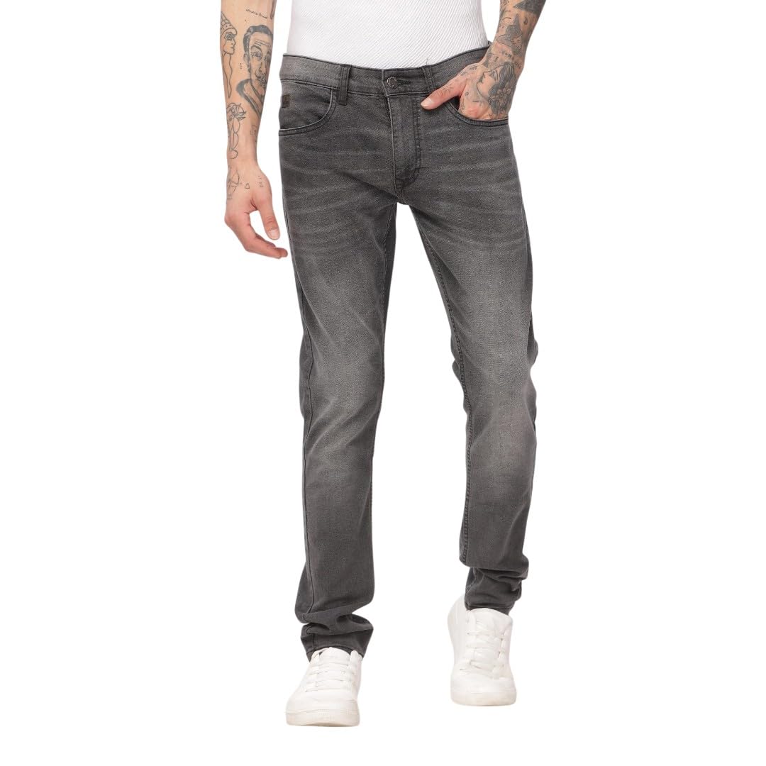 wrogn Men's Cotton Blend Jeans | Solid | Slim Tapered Fit-picture-24
