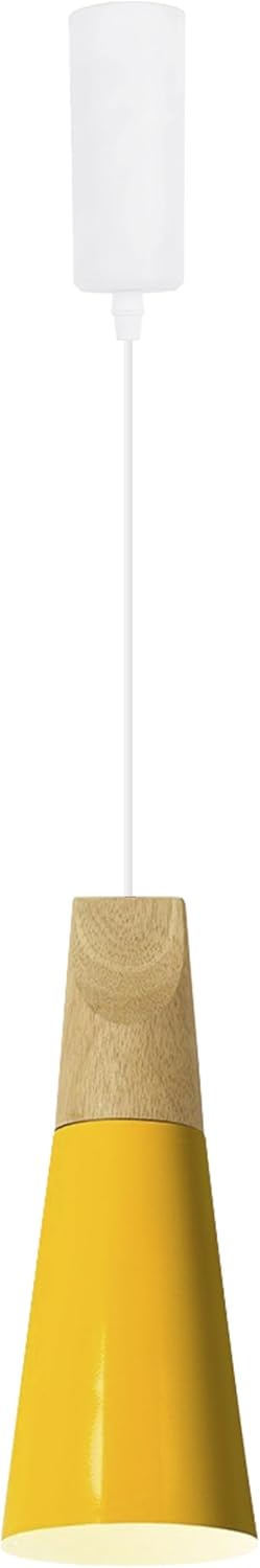 Kiven H-Type Track Lighting Pendants with φ4.3in Iron Lampshade 1-Light h Track Pendant Lights Adjustable Height for Kitchen Restaurant Hallway, Yellow