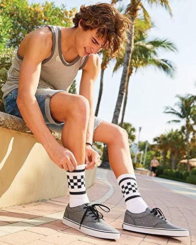 Socco Made In Usa Crew White Red Checkered (L/Xl) #TOP1