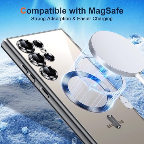 Deekeewe Official Titanium Case for Samsung Galaxy S25 Ultra,[Compatible with MagSafe][Full Camera Cover Protection] Metallic Glossy Slim Luxury Phone Case for Galaxy S 25 Ultra,Blue by Deekeewe - Used condition - Image 4