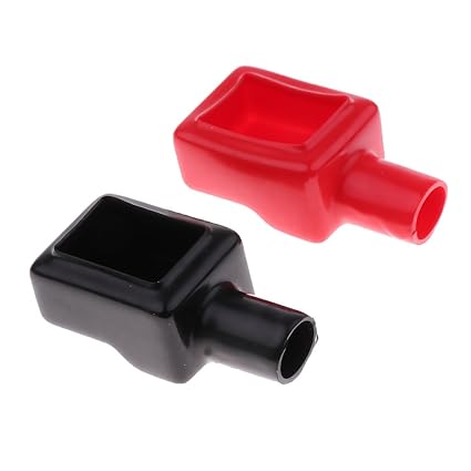 Sahil Enterprises 2 Pieces Car Auto Battery Terminal Clamp Clips Protection Covers Black+Red