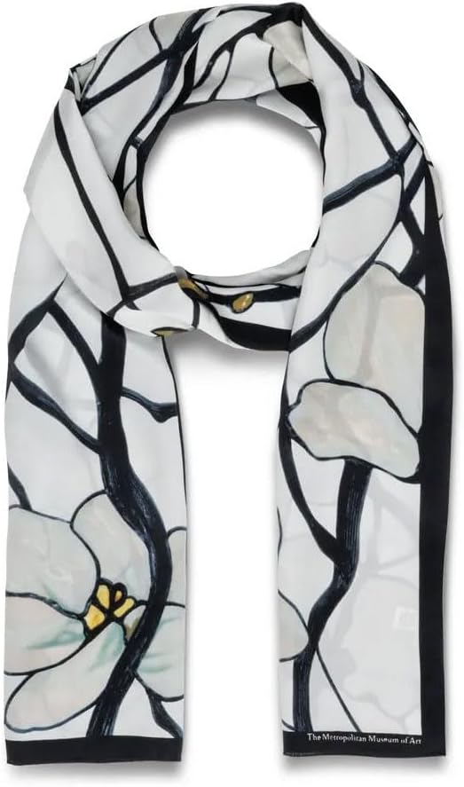 Metropolitan Museum of Art, Louis C. Tiffany White Magnolia Oblong Silk Scarf