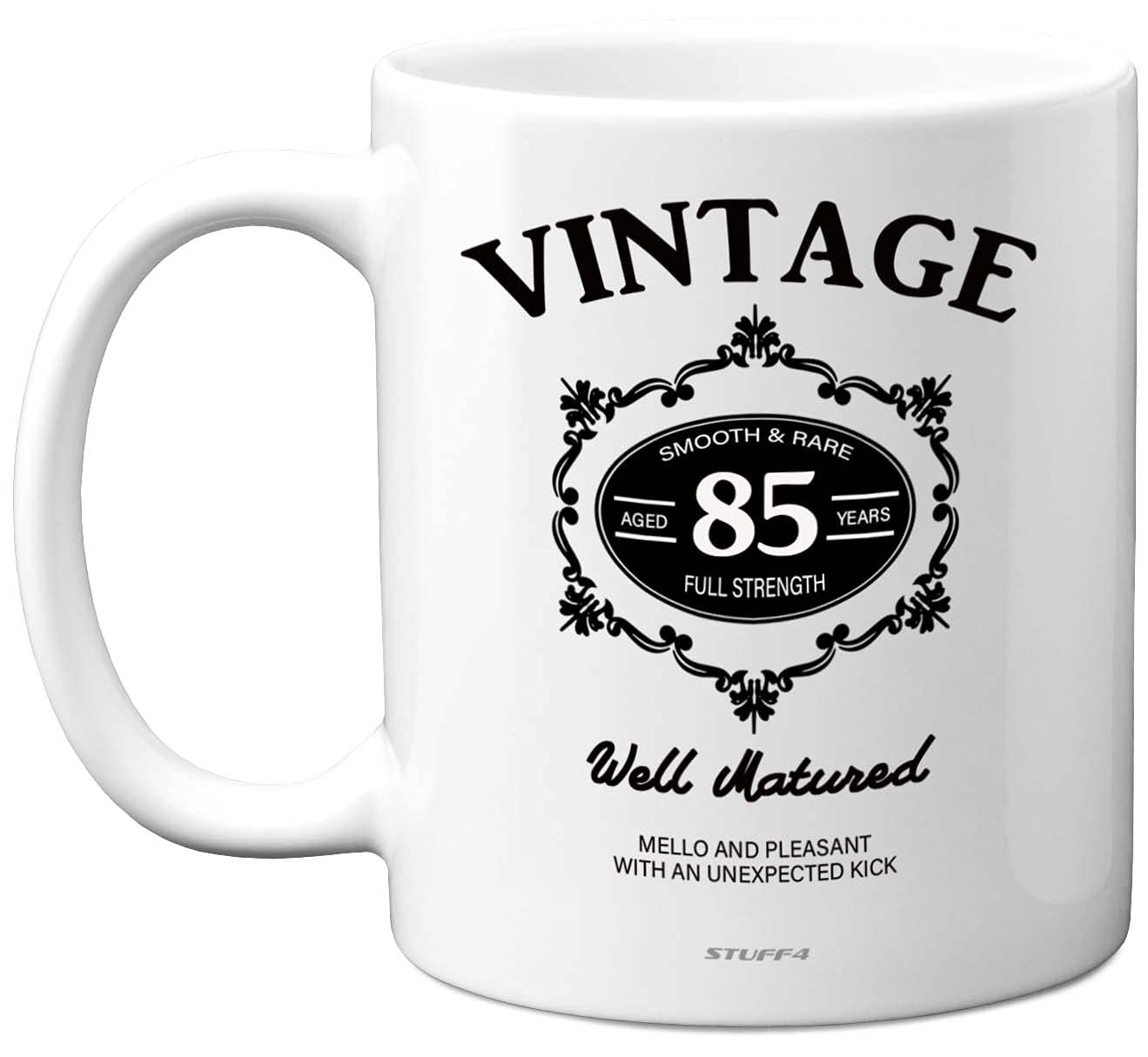 Stuff4 Men's 85 Vintage Th Birthday Mug With Black Lettering, 11Oz Ceramic Dishwasher Safe Premium Mugs, Th Birthday Gifts For Gifts For A Year Old Man, Him