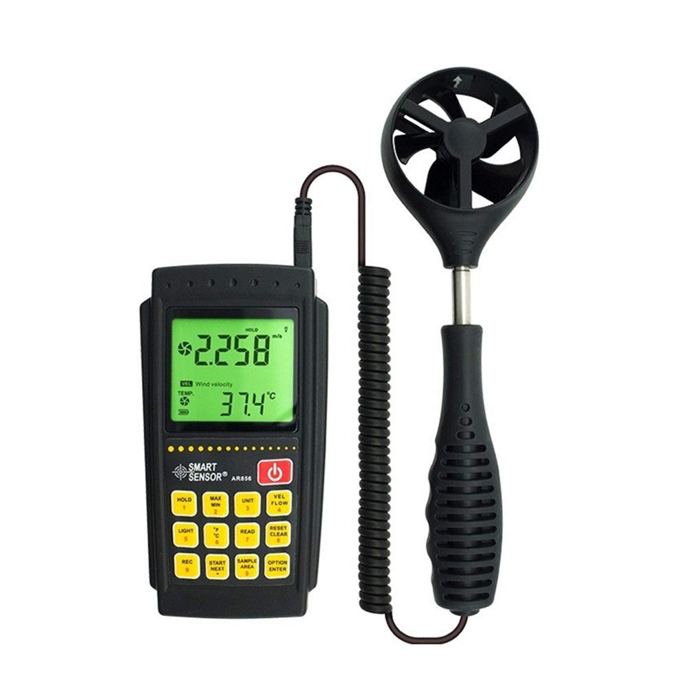 Portátil Digital de Alta Precisión Velocidad del Viento del anemómetro de Flujo de Aire Digital Mwter con retroiluminación de LCD for medir la Velocidad del Viento, Temperatura AR856