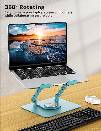 SOUNDANCE Laptop Stand with 360° Rotating Base, Ergonomic Computer Riser for Desk Adjutable Height Muti-Angle - Image 2
