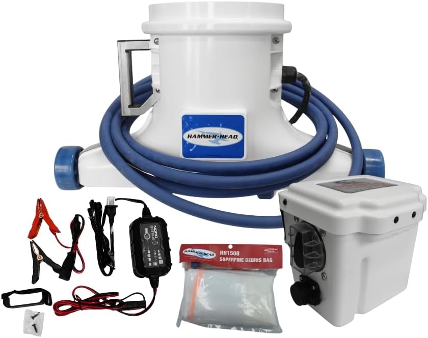 Hammerhead Remora XR1600 Portable Pool Vacuum | Cordless Commercial Pool Cleaner with 21" Head, 25ft Float Cable, Wearable LiFePO4 Battery Pack, and G5 Charger – Made in USA