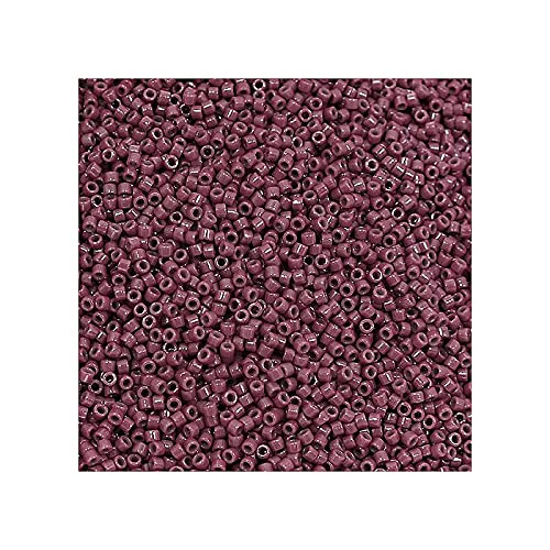 5 g Miyuki Delica Rocailles Seed Beads 11/0 (1.6 mm), Duracoat Opaque Plum Berry