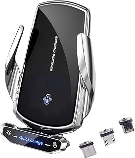 Car Wireless Charging Phone Stand for Peugeot Bipper e-Legend Hoggar iOn Landtrek,360° Rotating Fast Charging Air Vent Car Phone Mount Auto Clamping Car Mount Accessories,A-Silver