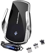 Car Wireless Charging Phone Stand for Kia Picanto Proceed Rio Venga (YN) 2010-2025,360° Rotating Magnetic Vent Mount Bracket Smartphones Fast Charging Accessories,A-Silver