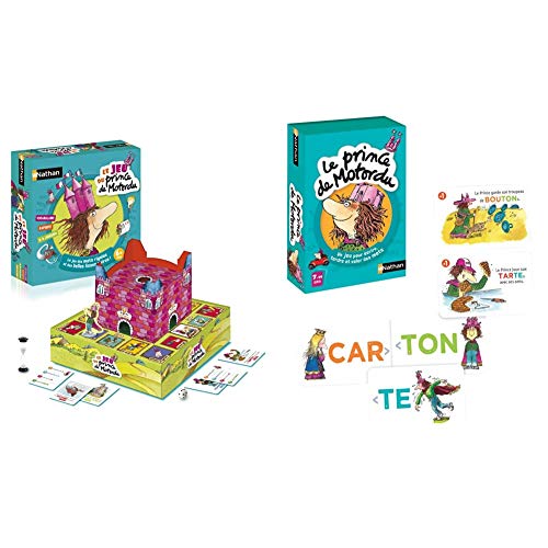 Nathan - Le Jeu du Prince de Motordu - Jeu de Plateau pour Travailler Son vocabulaire dès 6 Ans &amp; 31489 - Jeu de Cartes Motordu