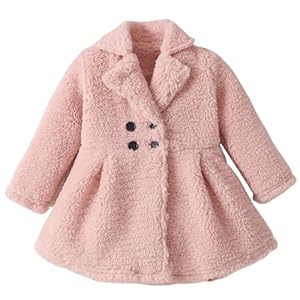 Mubineo Toddler Baby Girl Fall Winter Clothes Sherpa Trench Coat Fleece Princess Dress Coat Jacket Kids Overcoat