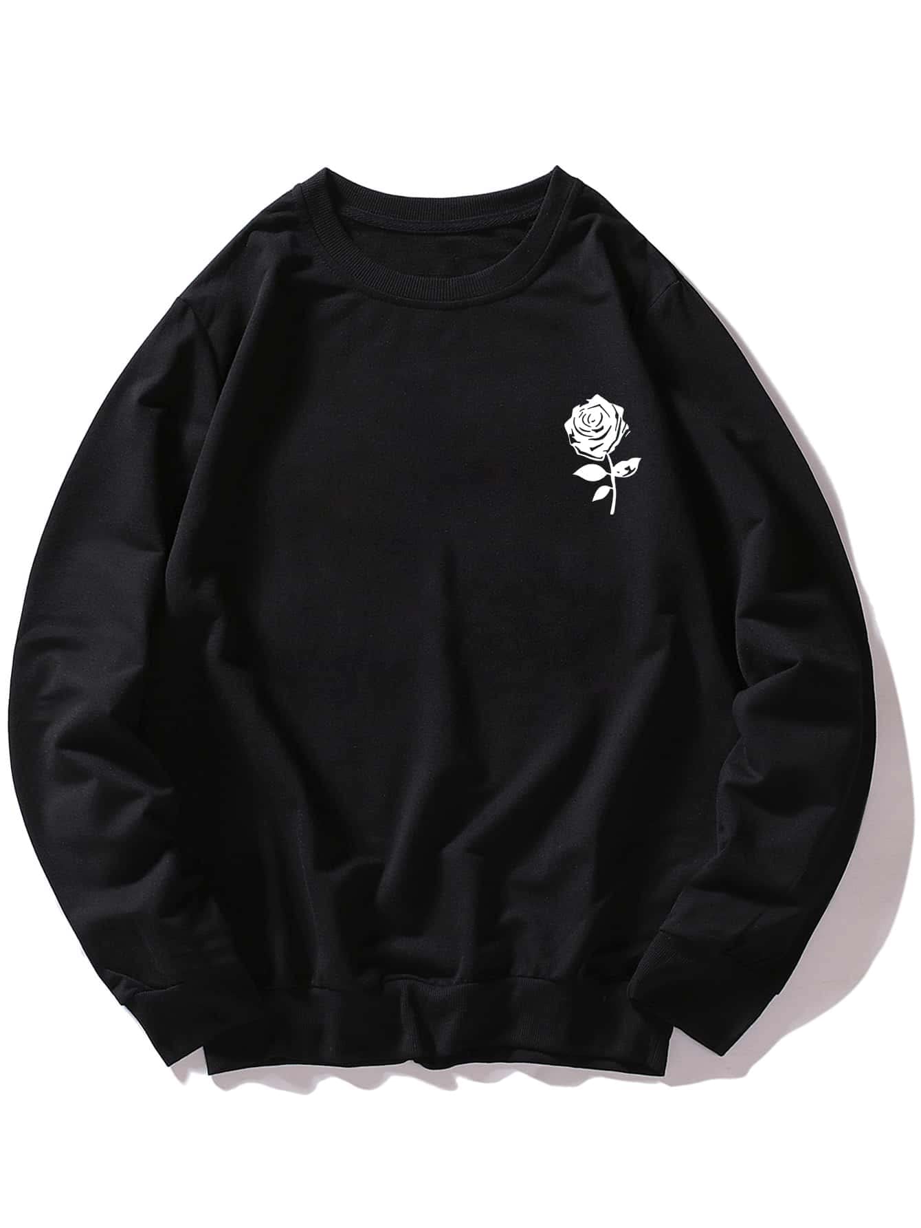 ADAGRO Full Zip Hoodies Guys Rose Graphic Sweatshirt (Color : Black, Size :  X-Large) : Amazon.com.au: Clothing, Shoes u0026 Accessories