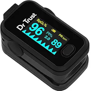 Dr Trust Signature Series Finger Tip Pulse Oximeter With Audio Visual Alarm (Midnight Black)- 201